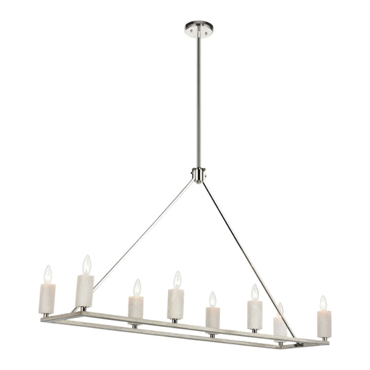 WHITE STONE 48'' WIDE 8-LIGHT LINEAR CHANDELIER - FREE SHIPPING !!!