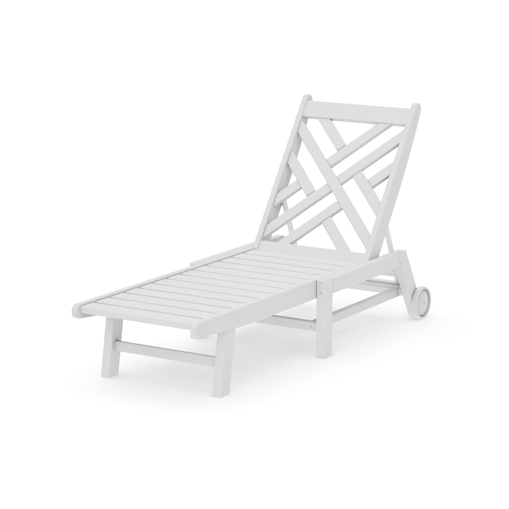 POLYWOOD Chippendale Chaise with Wheels — Vintage White