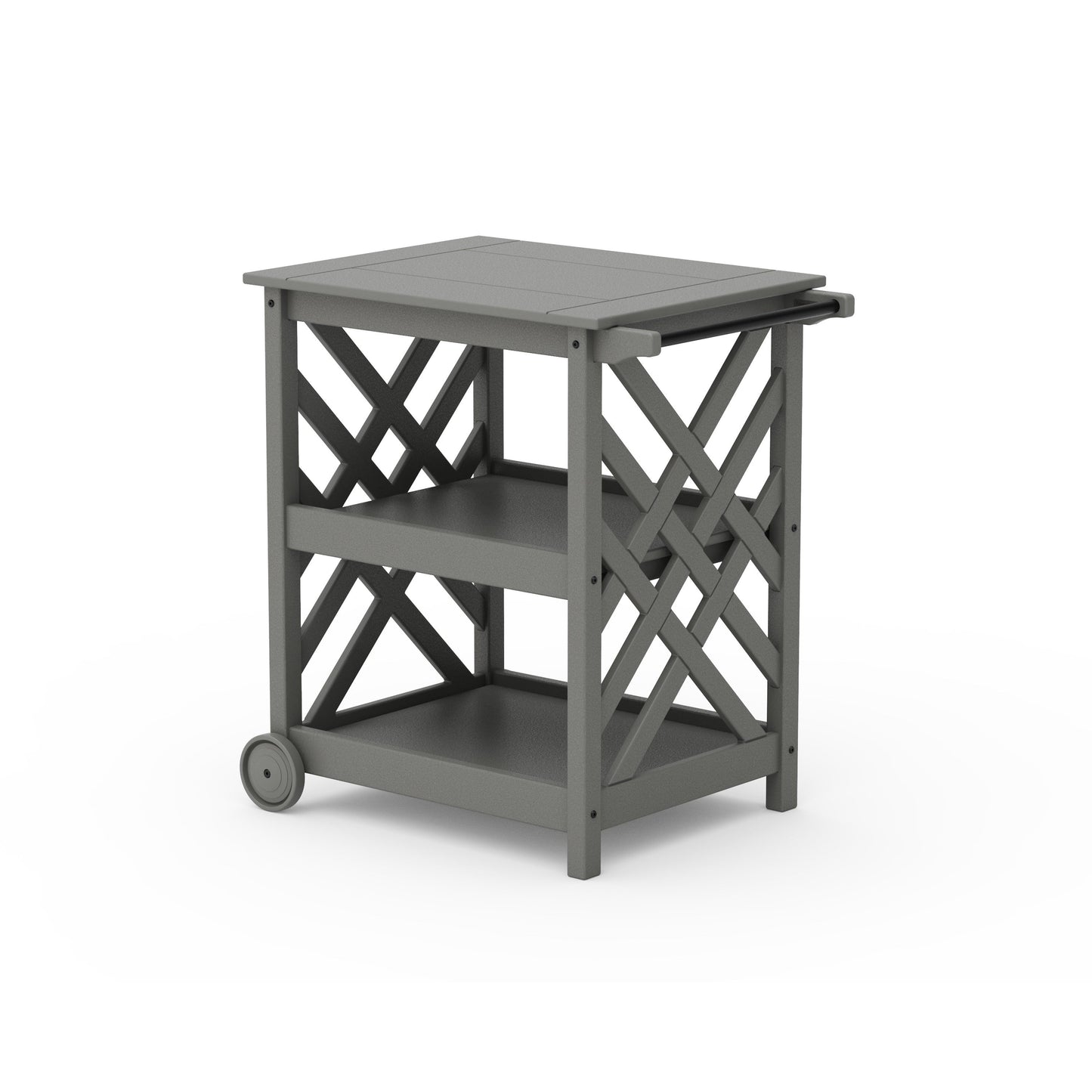 POLYWOOD Wovendale Bar Cart — Slate Grey