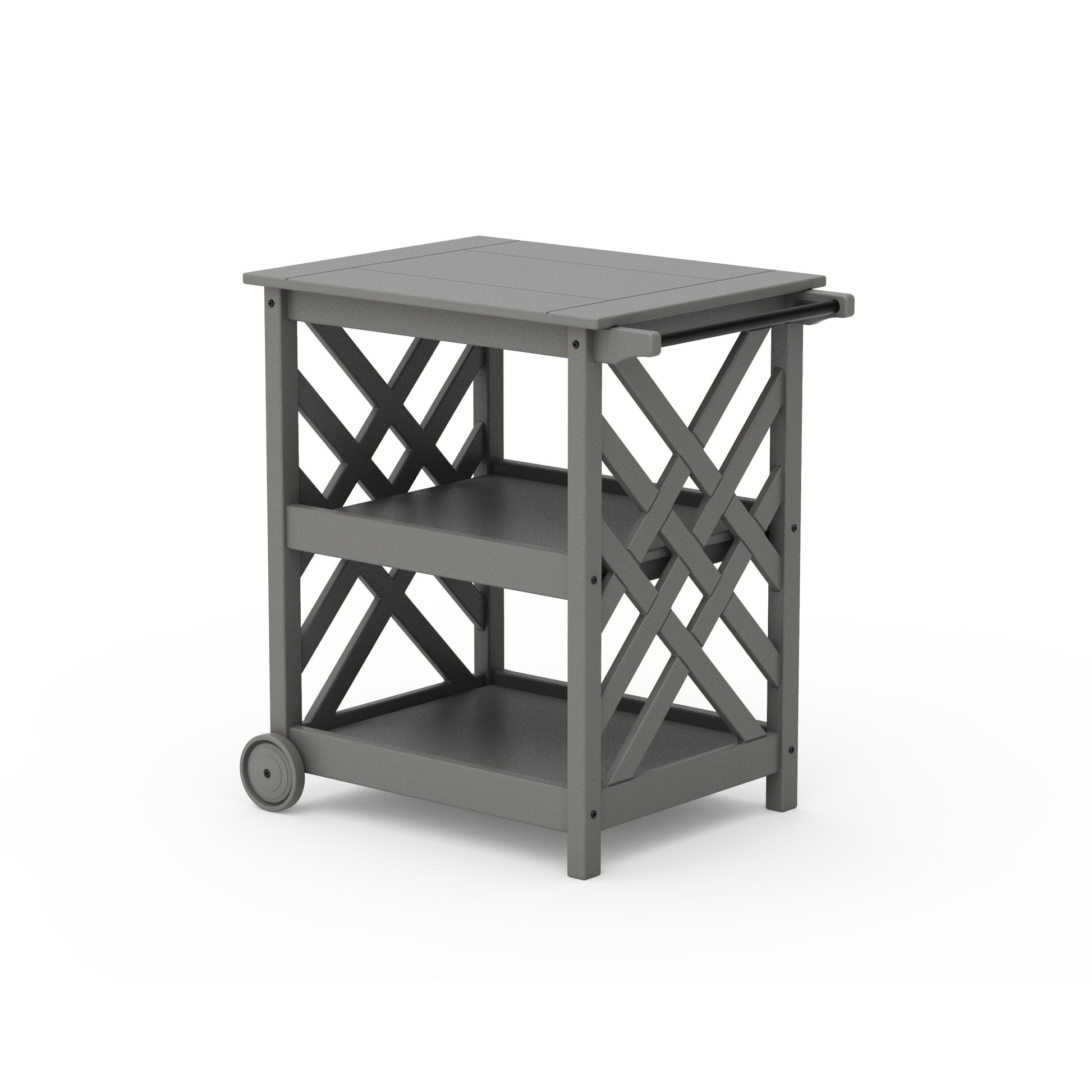 POLYWOOD Wovendale Bar Cart — Slate Grey