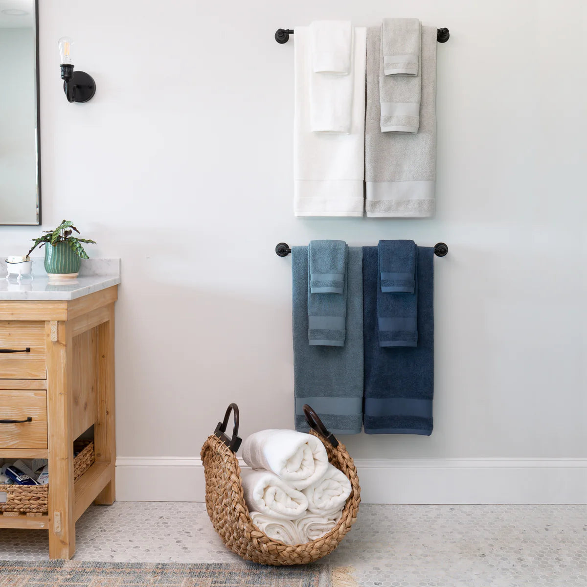 6-Piece Hotel-Quality 100% Cotton Bath Towel Set