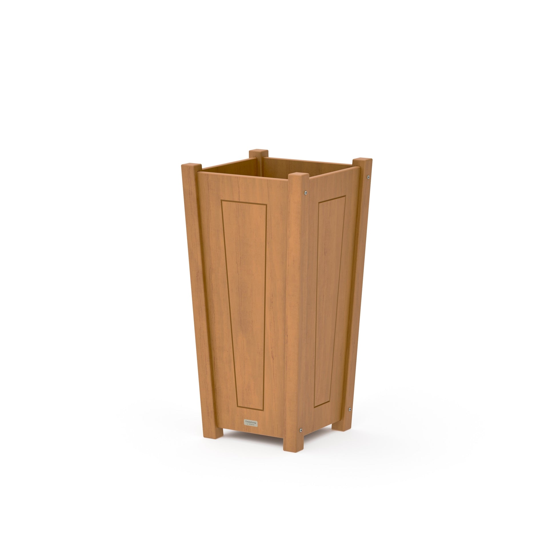 POLYWOOD Country Living Tapered Square Planter Box — Natural