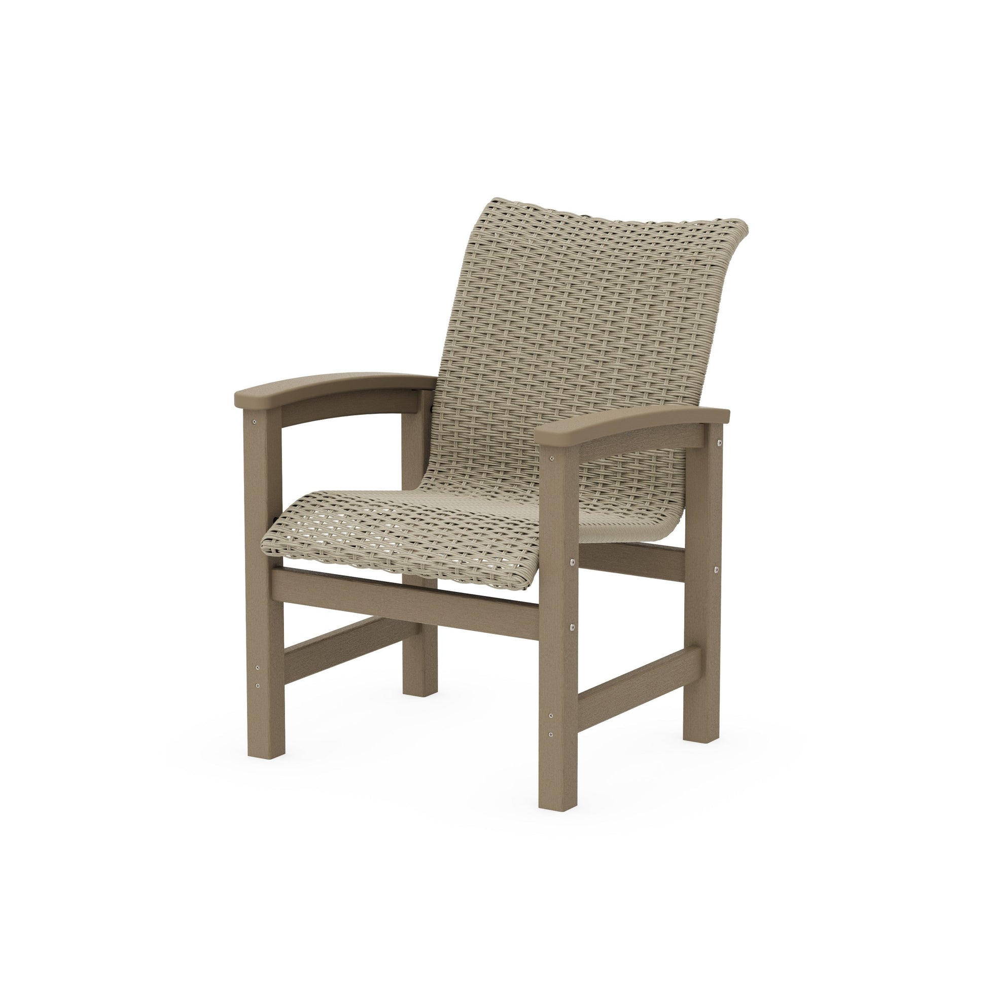 POLYWOOD Coastal Woven Dining Chair — Vintage Sahara / Dune Grass