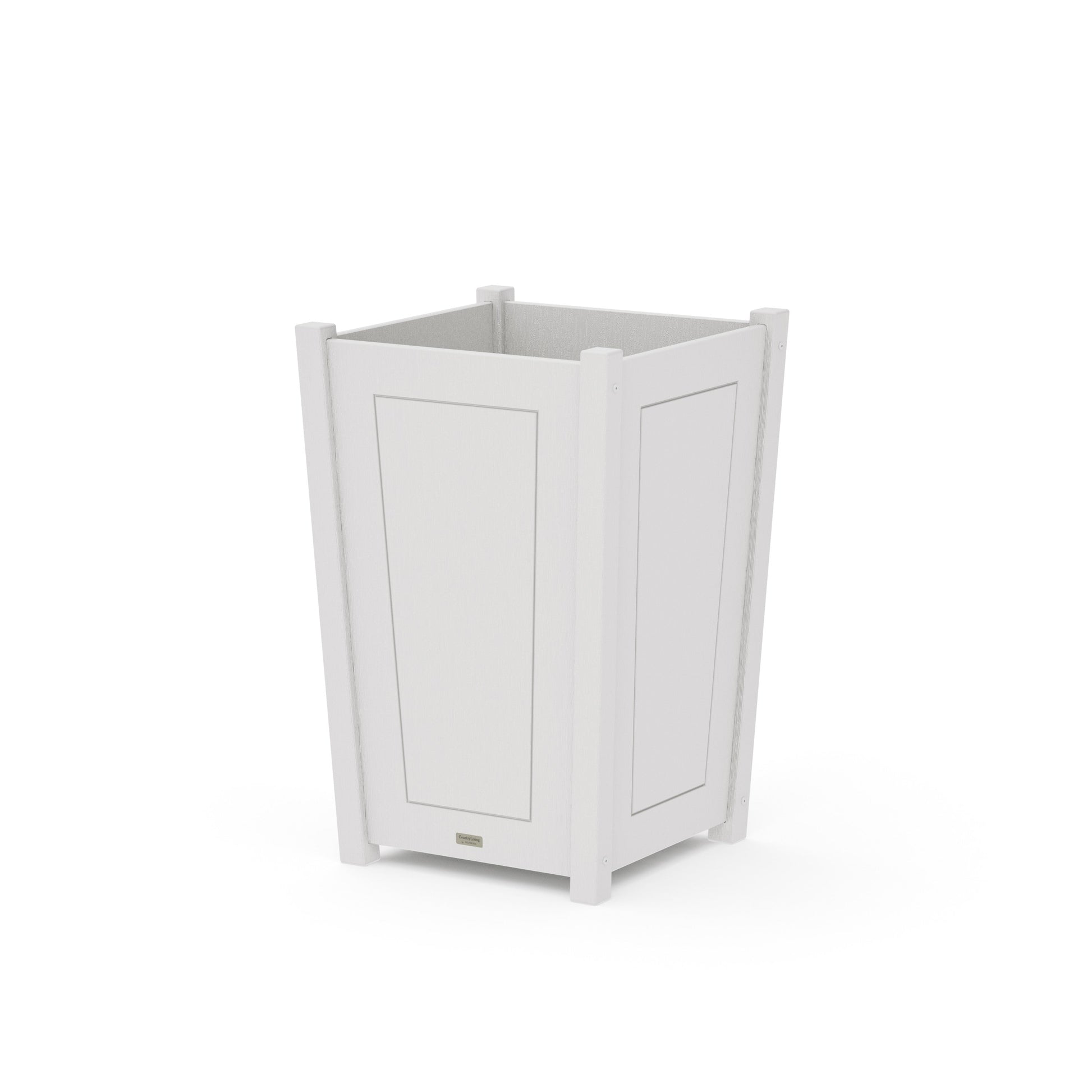 POLYWOOD Country Living Large Tapered Square Planter Box — Vintage White