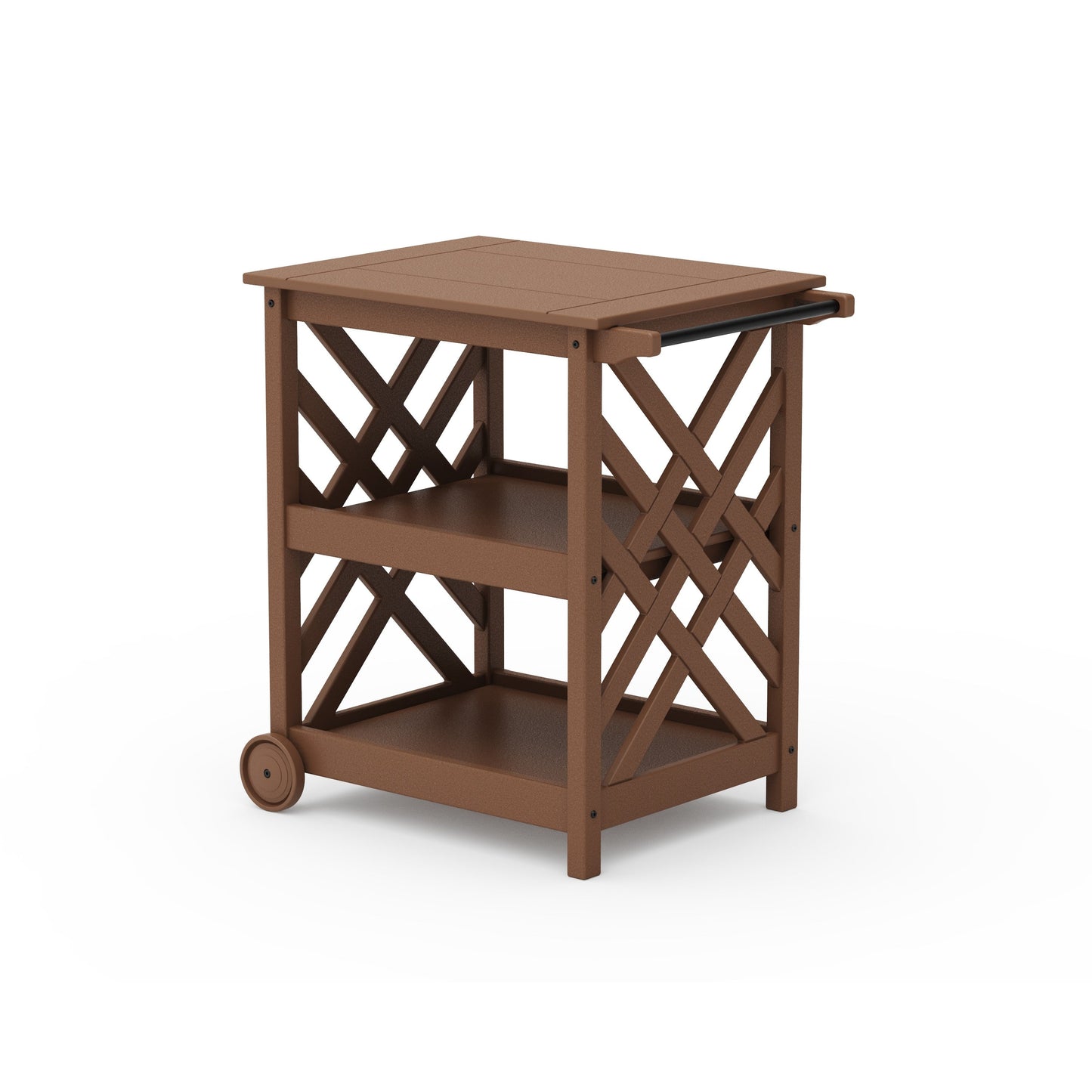 POLYWOOD Wovendale Bar Cart — Teak