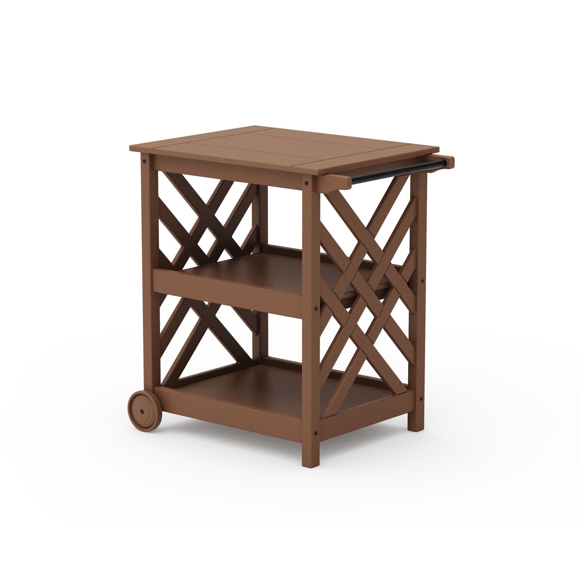 POLYWOOD Wovendale Bar Cart — Teak