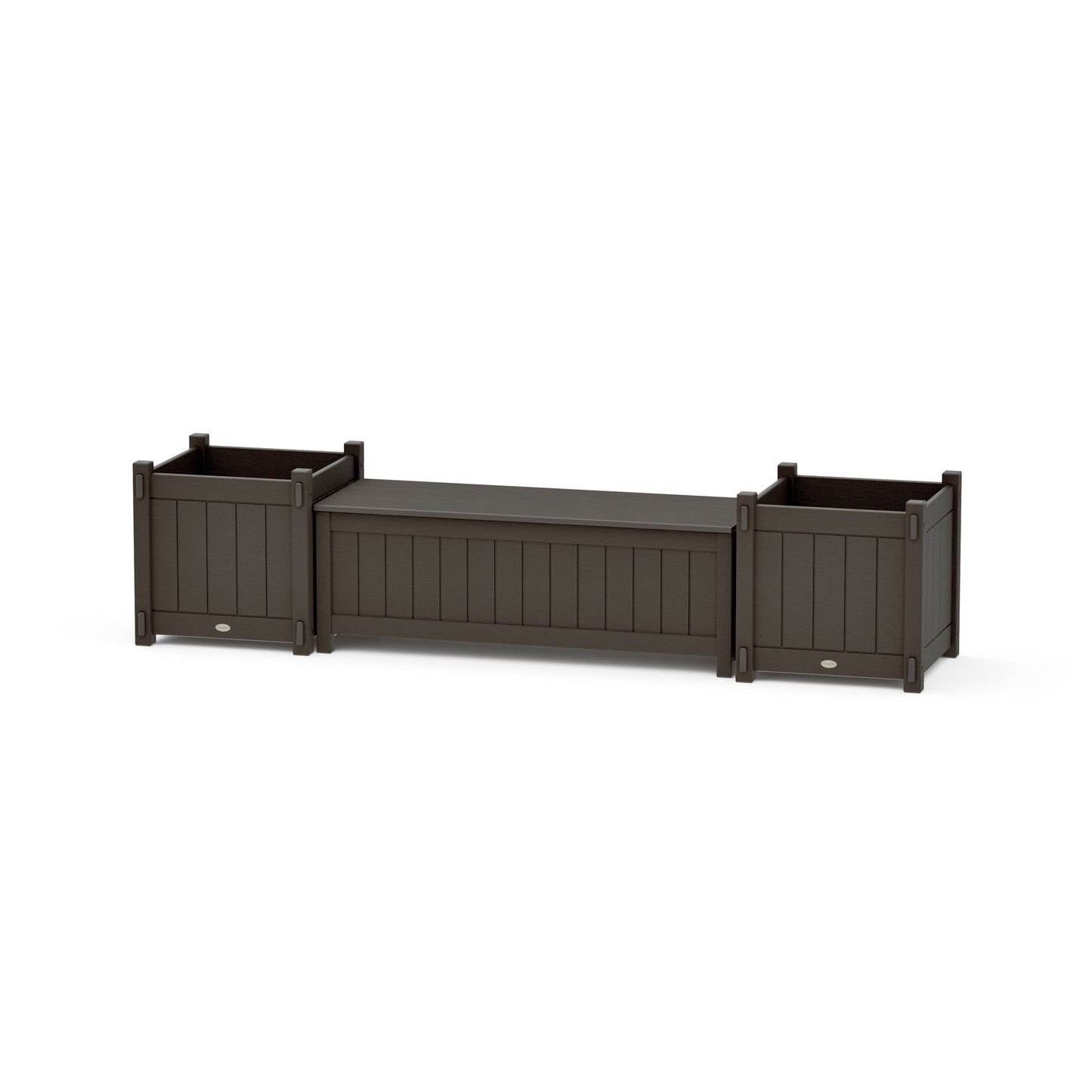 POLYWOOD 48" Vineyard Straight Planter Storage Bench Set- Large — Vintage Coffee