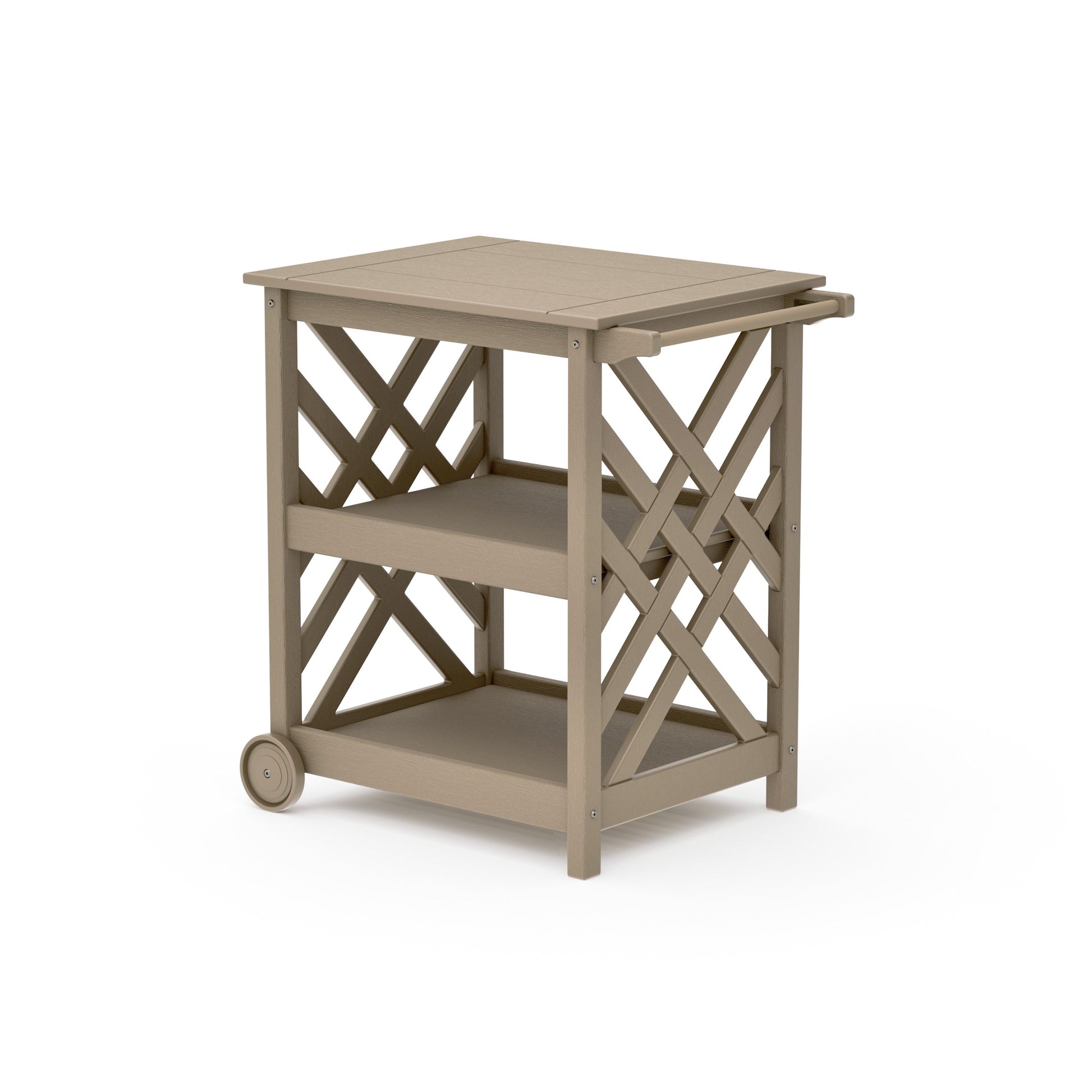 POLYWOOD Wovendale Bar Cart — Vintage Sahara