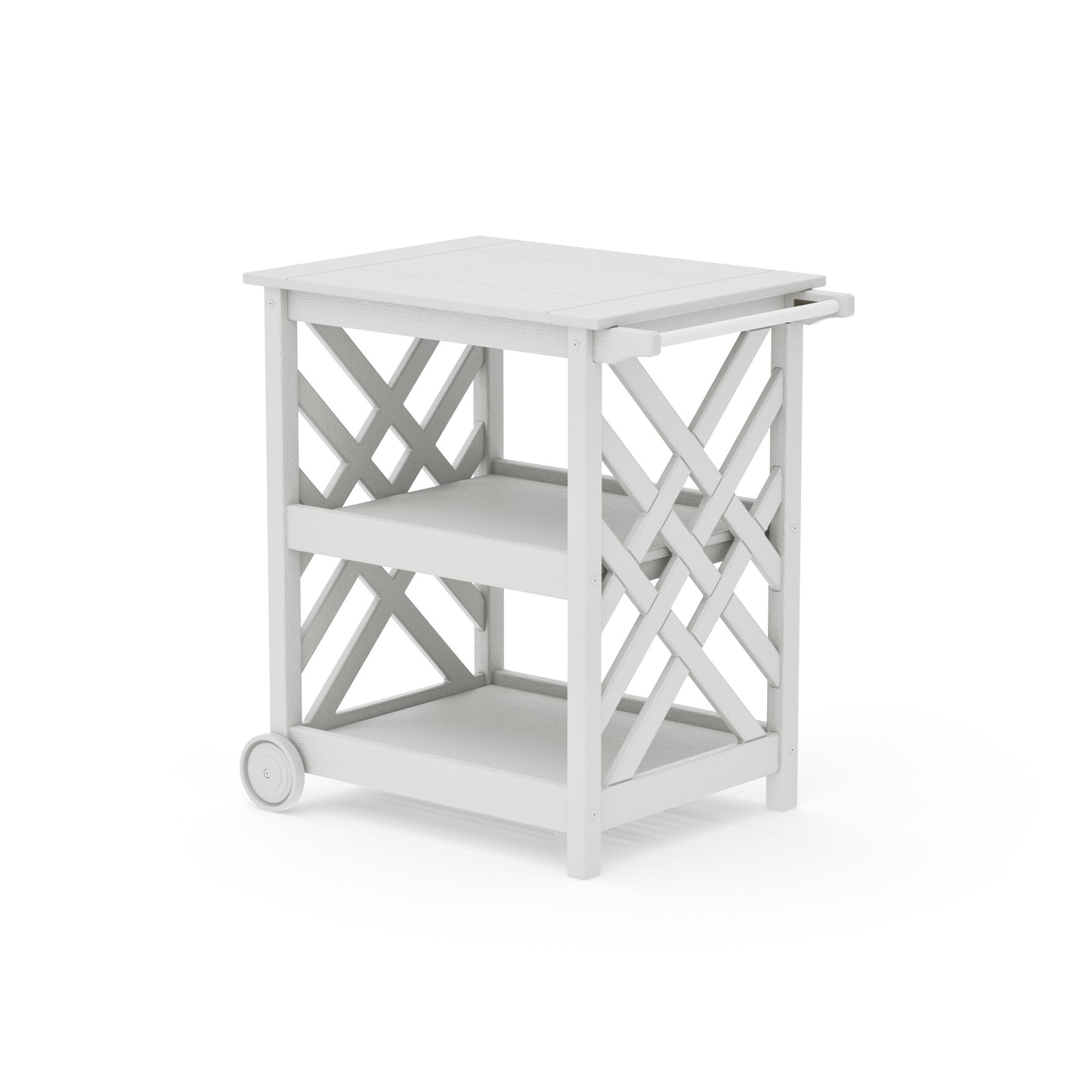 POLYWOOD Wovendale Bar Cart — Vintage White