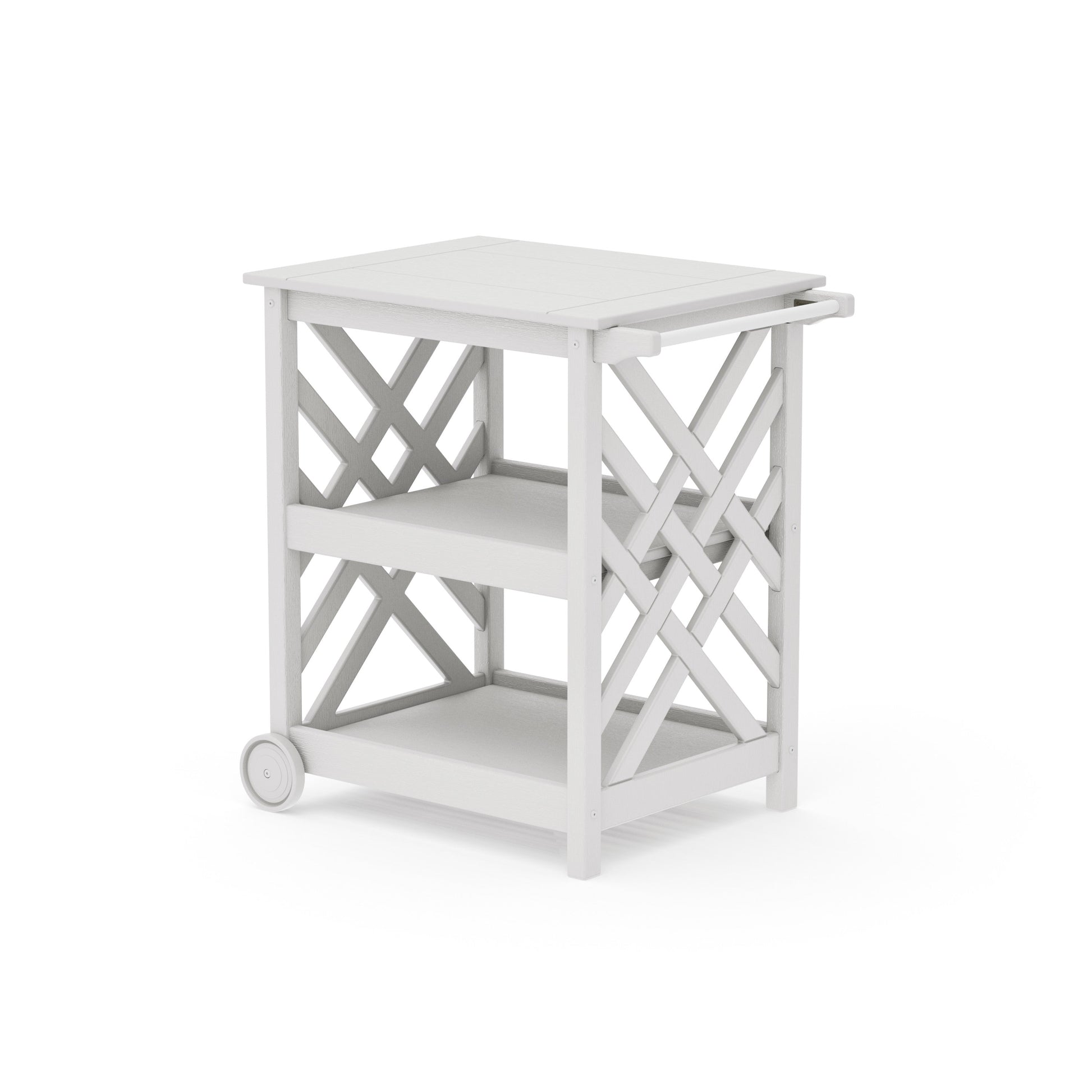 POLYWOOD Wovendale Bar Cart — Vintage White