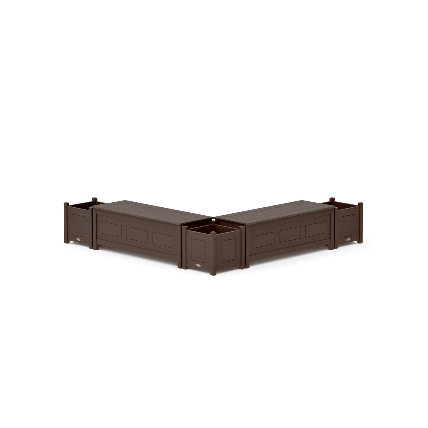 POLYWOOD 48" Country Living L- Shaped Planter Storage Bench Corner Set — Kona