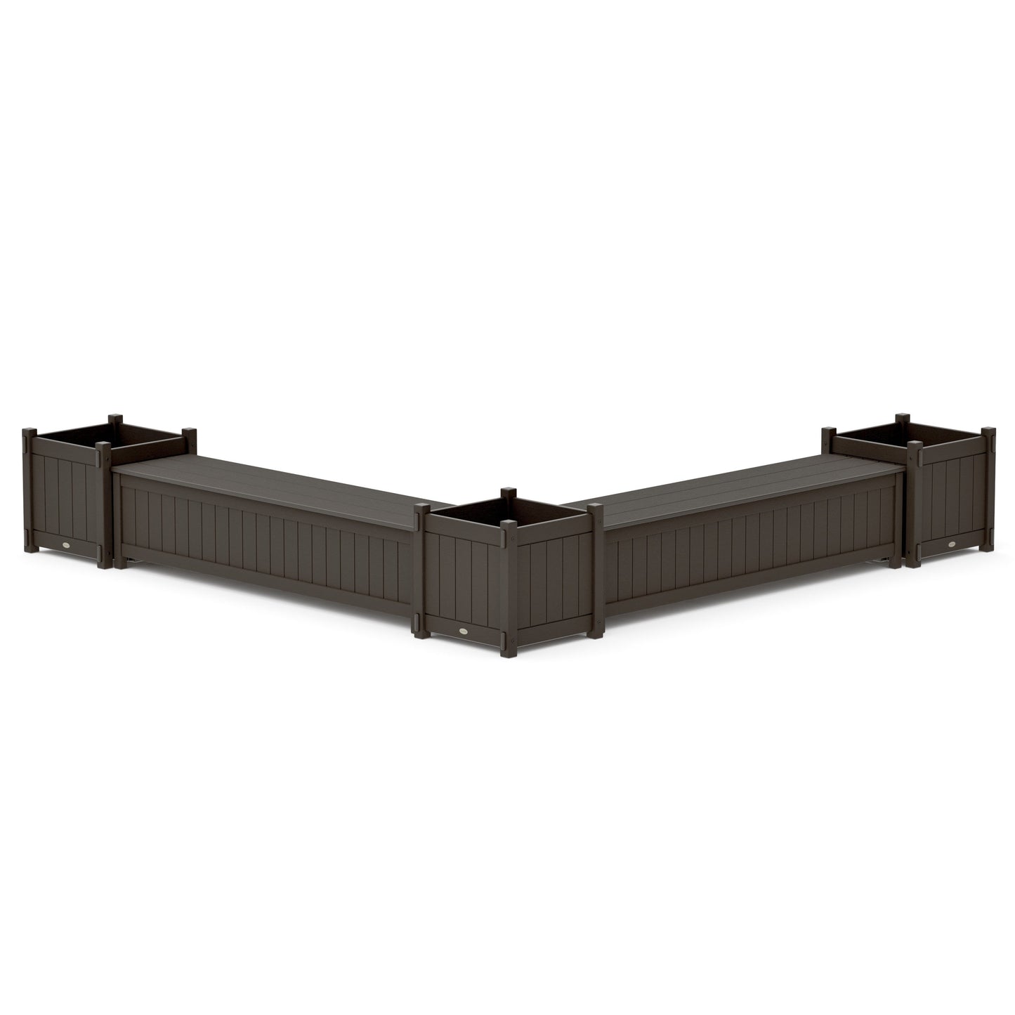 POLYWOOD 72" Vineyard L- Shaped Planter Storage Bench Corner Set- Large — Vintage Coffee