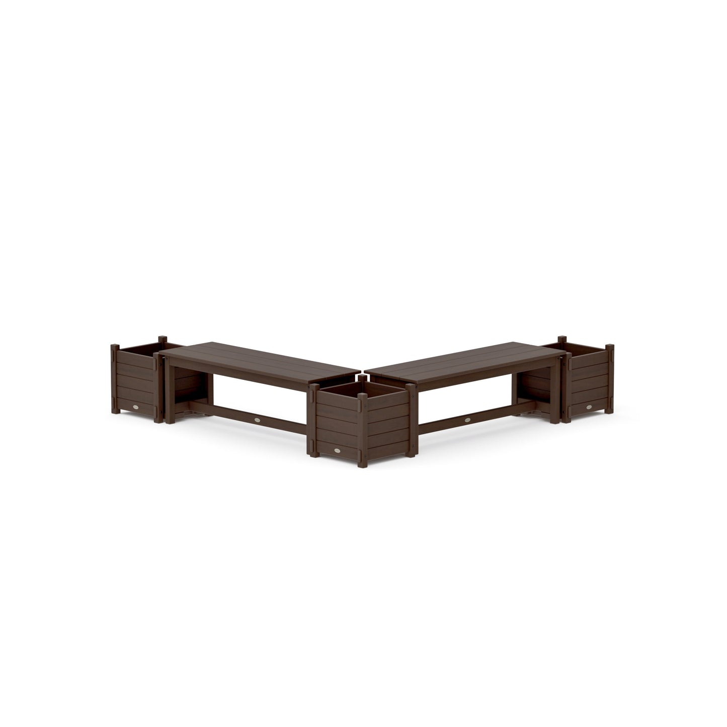 POLYWOOD 48" Nautical L- Shaped Planter Bench Corner Set — Kona