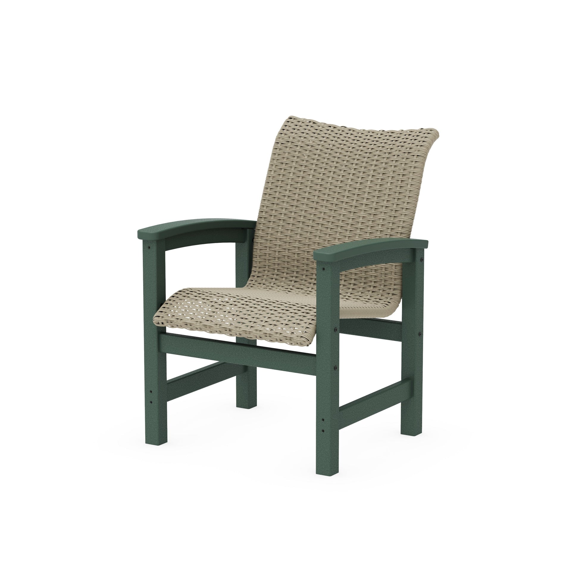 POLYWOOD Coastal Woven Dining Chair — Green / Dune Grass