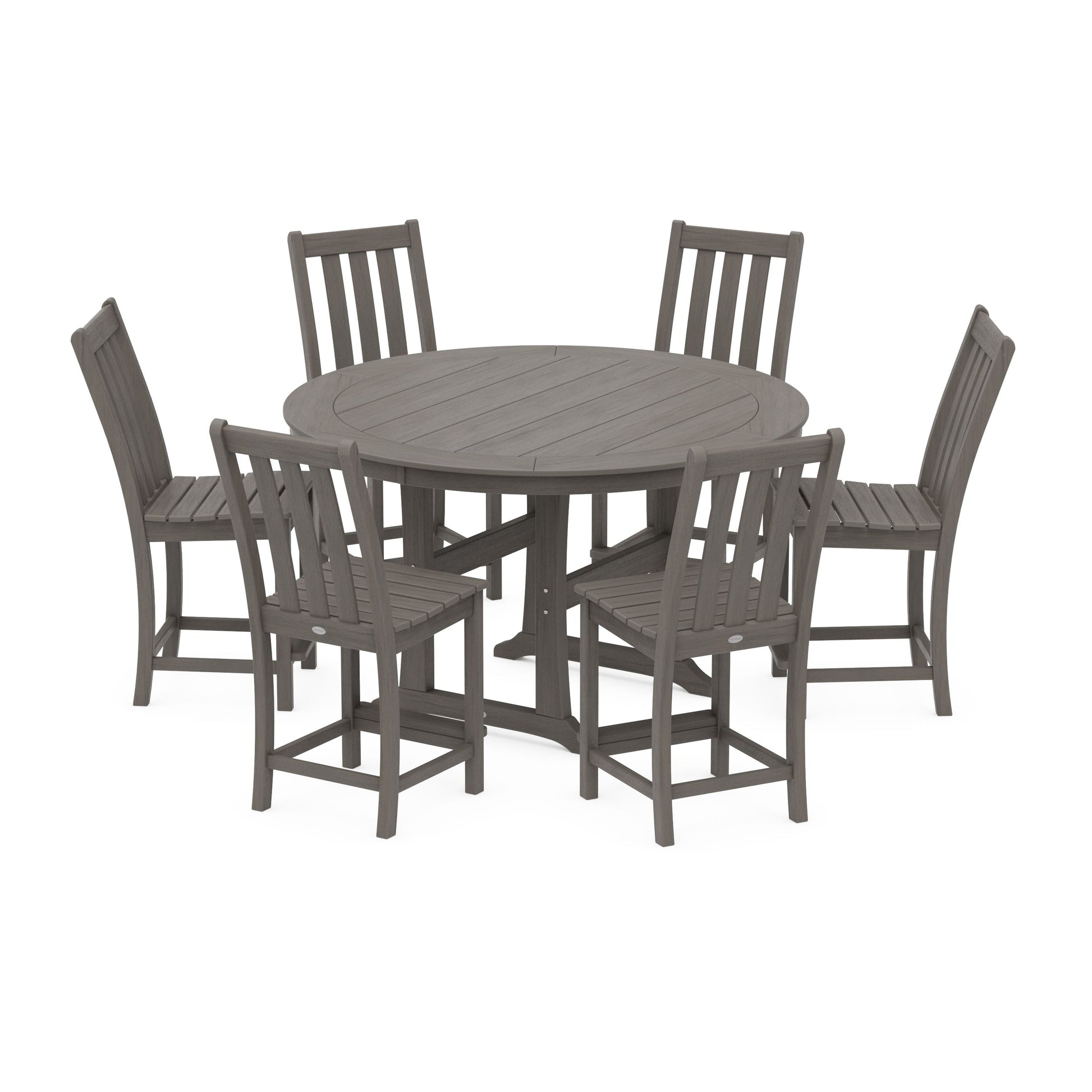 POLYWOOD Vineyard 7-Piece Side Chair Round Counter Set