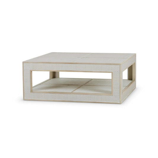 Bramble Finsbury Square Coffee Table in Sandbar with White Inset Rattan
