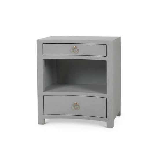 Bramble Mornington Open Shelf Bedside Table Linen Wrapped in Pale Blue