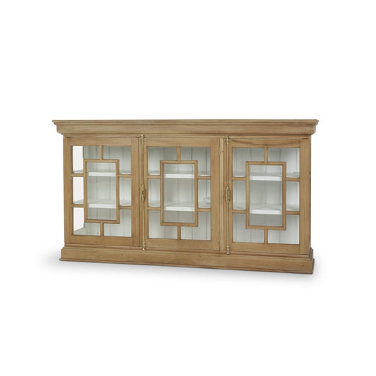 Bramble Bruges 3 Door Credenza in Fruitwood with True White Interior