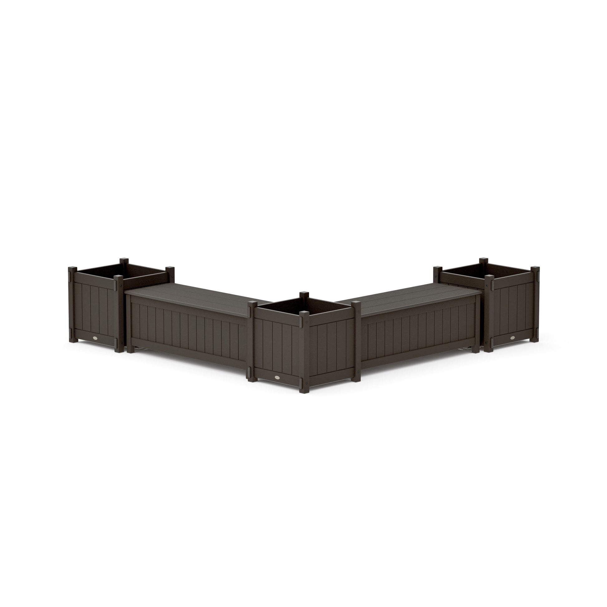 POLYWOOD 48" Vineyard L- Shaped Planter Storage Bench Corner Set- Large — Vintage Coffee