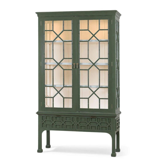 Bramble Grosvenor 2 Door 3 Drawer Display Cabinet with LED in Willow Shiny with True White Interior