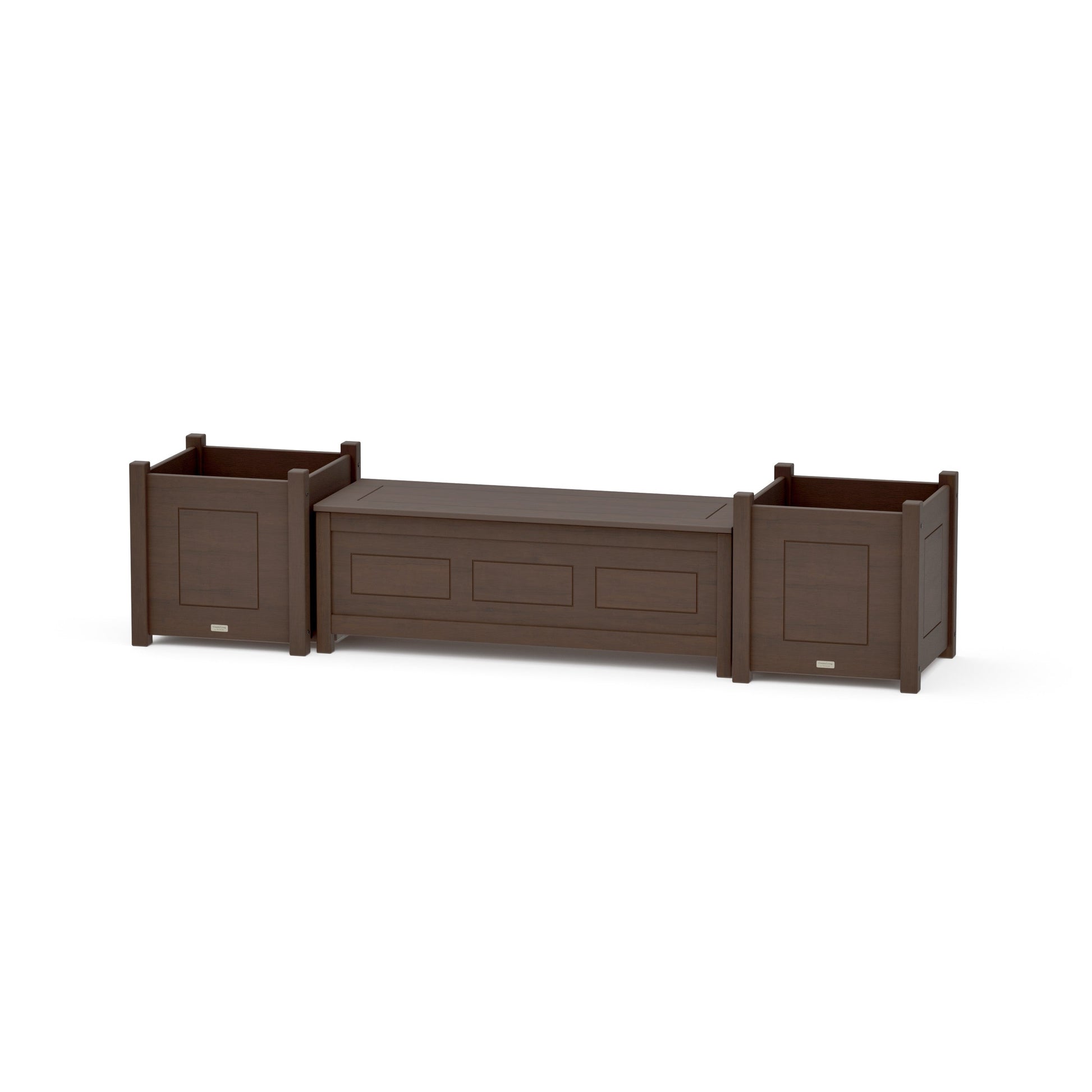 POLYWOOD 48" Country Living Straight Planter Storage Bench Set- Large — Kona
