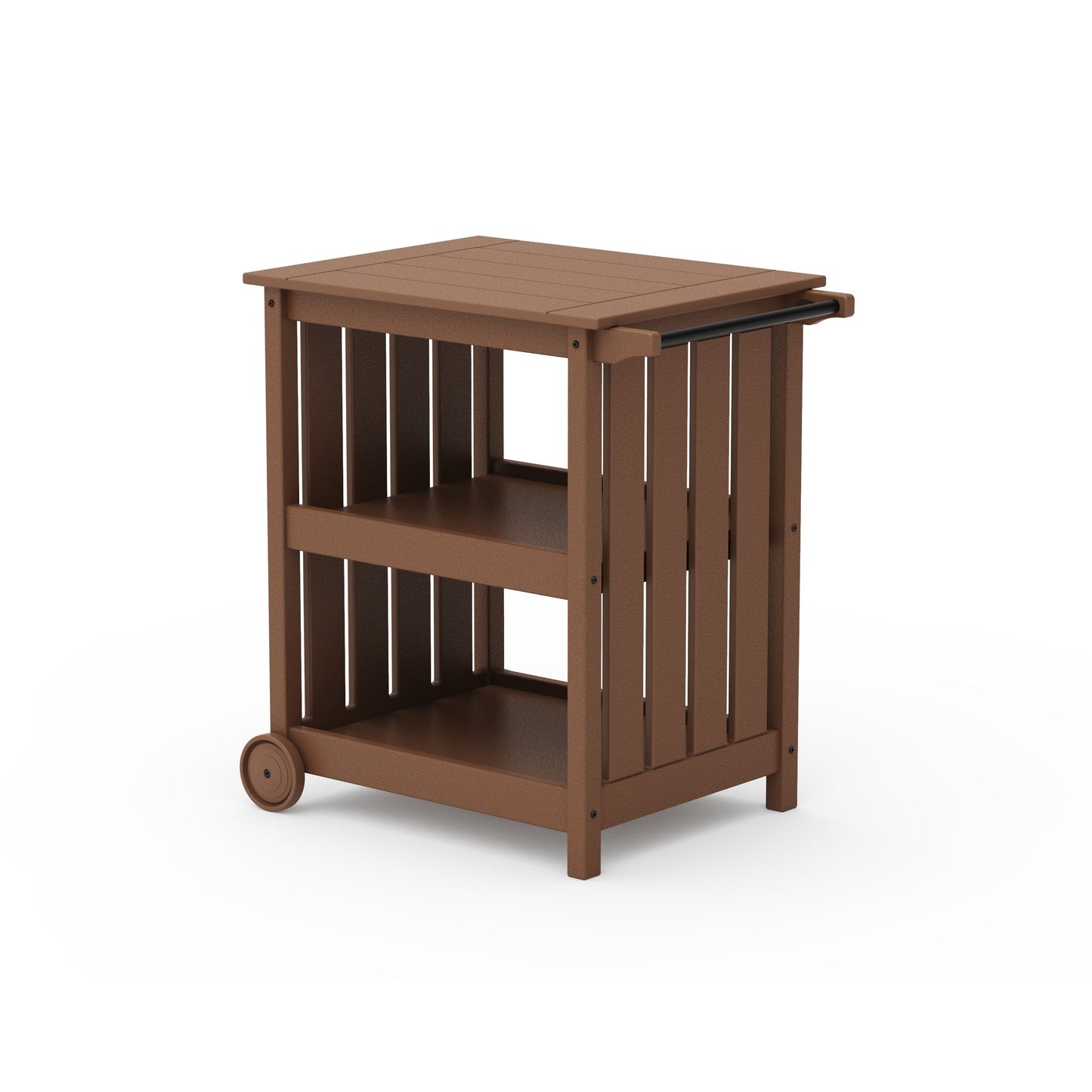 POLYWOOD Vineyard Bar Cart — Teak