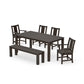 POLYWOOD Prairie 6-Piece Parsons Dining Set with Bench — Vintage Coffee
