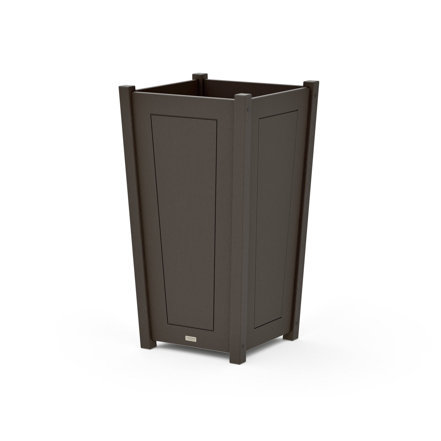 POLYWOOD Country Living Large Tapered Square Tall Planter Box — Vintage Coffee