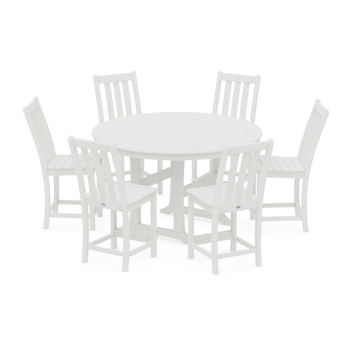 POLYWOOD Vineyard 7-Piece Side Chair Round Counter Set