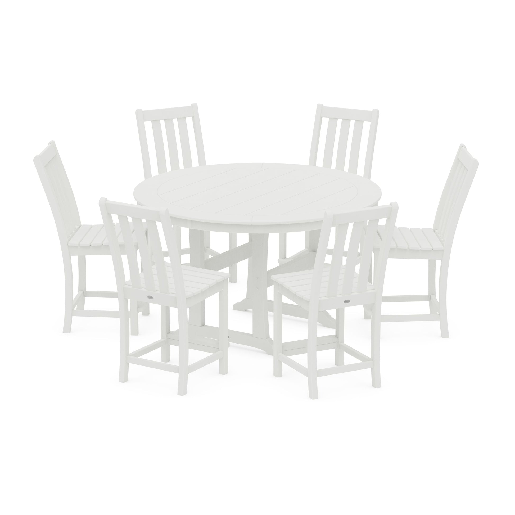 POLYWOOD Vineyard 7-Piece Side Chair Round Counter Set