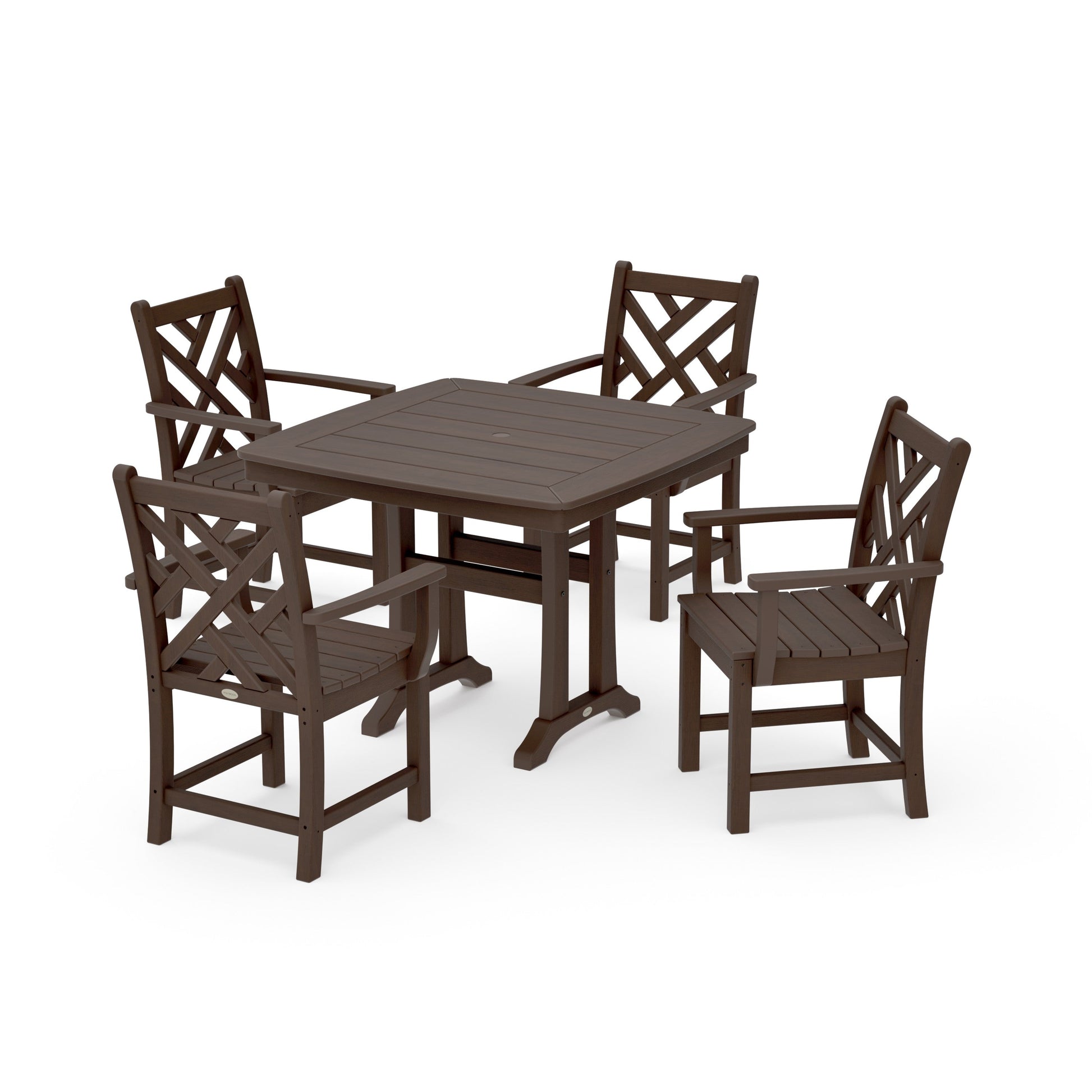 POLYWOOD Chippendale 5-Piece Dining Set with Trestle Legs — Kona