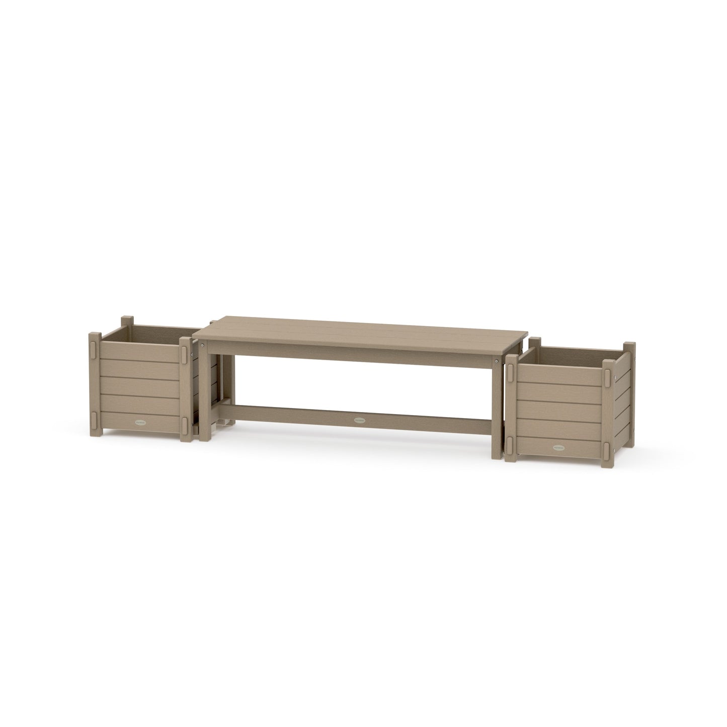 POLYWOOD 48" Nautical Straight Planter Bench Set — Vintage Sahara
