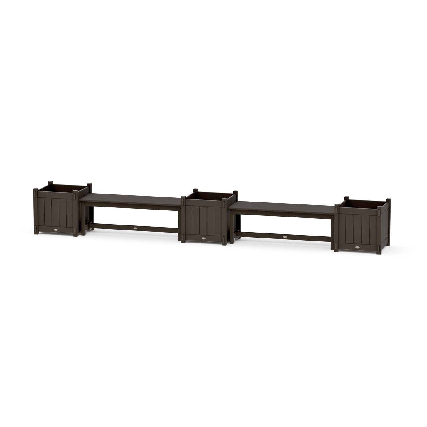 POLYWOOD 48" Vineyard Straight Double Planter Bench Set - Large — Vintage Coffee