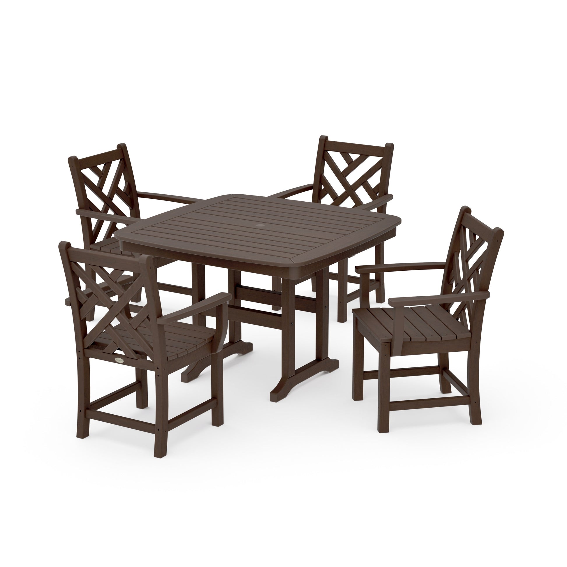 POLYWOOD Chippendale 5-Piece Dining Set with Trestle Legs — Kona