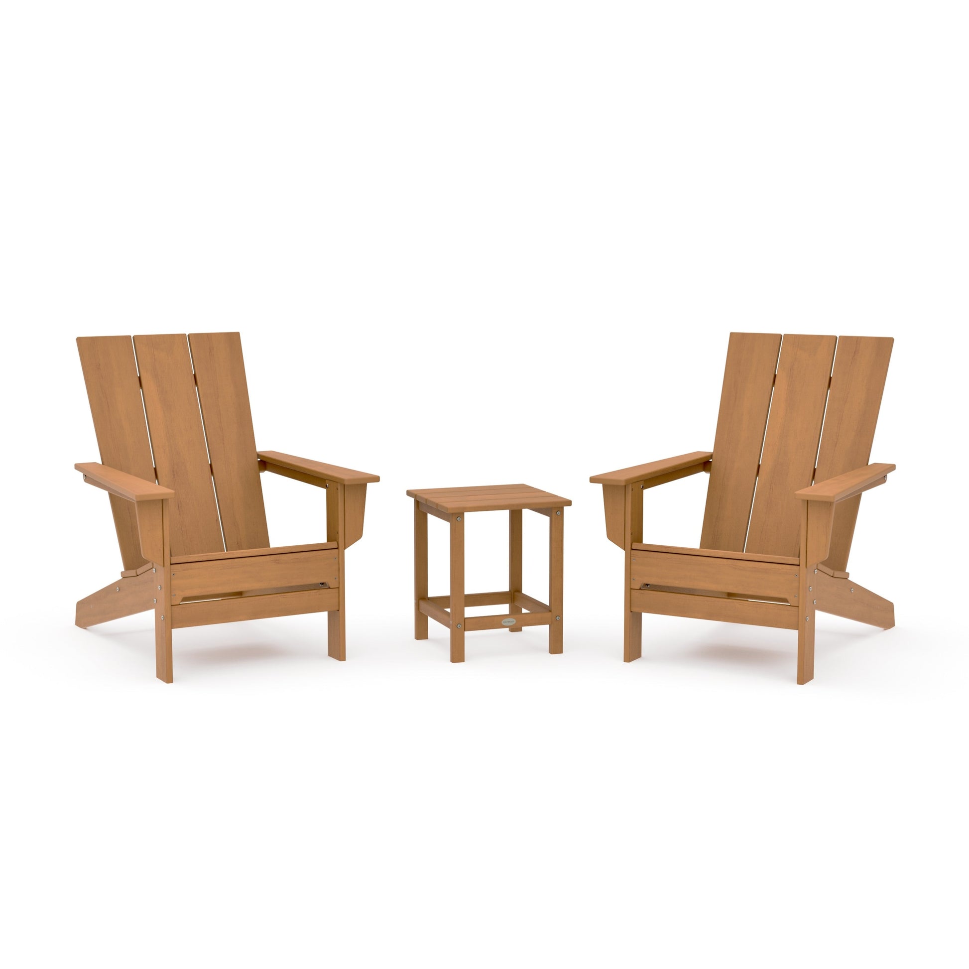 POLYWOOD 3-Piece Modern Studio Adirondack Set — Natural