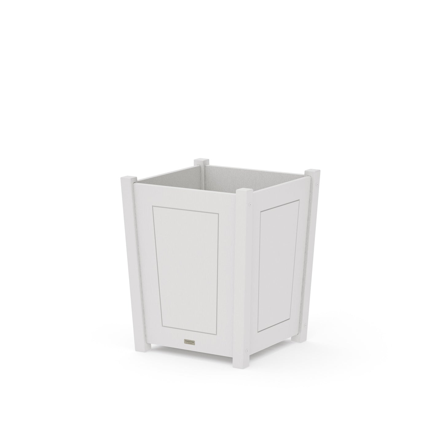 POLYWOOD Country Living Large Tapered Square Short Planter Box — Vintage White