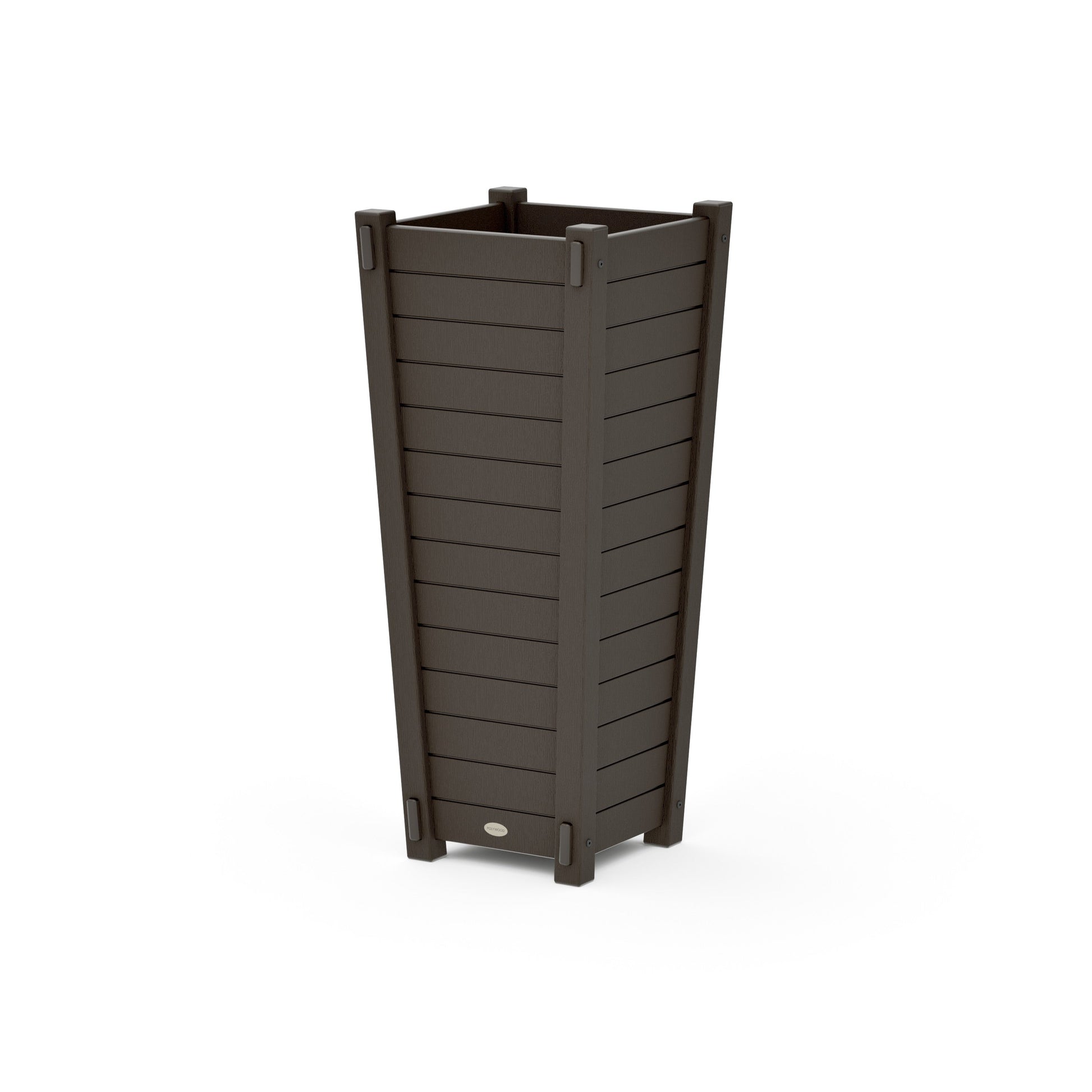 POLYWOOD Nautical Tapered Square Tall Planter Box — Vintage Coffee