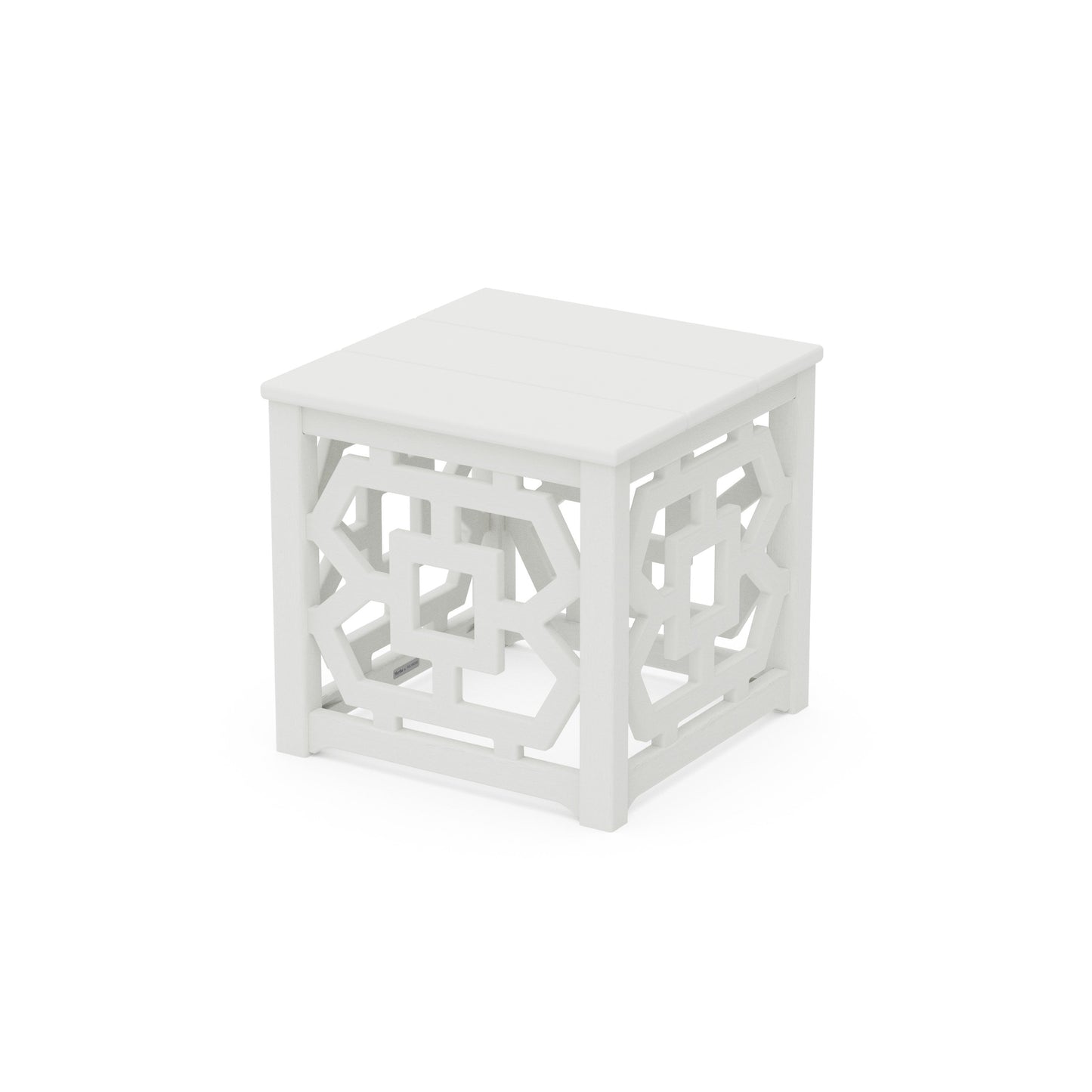 POLYWOOD Chinoiserie Accent Table — Vintage White