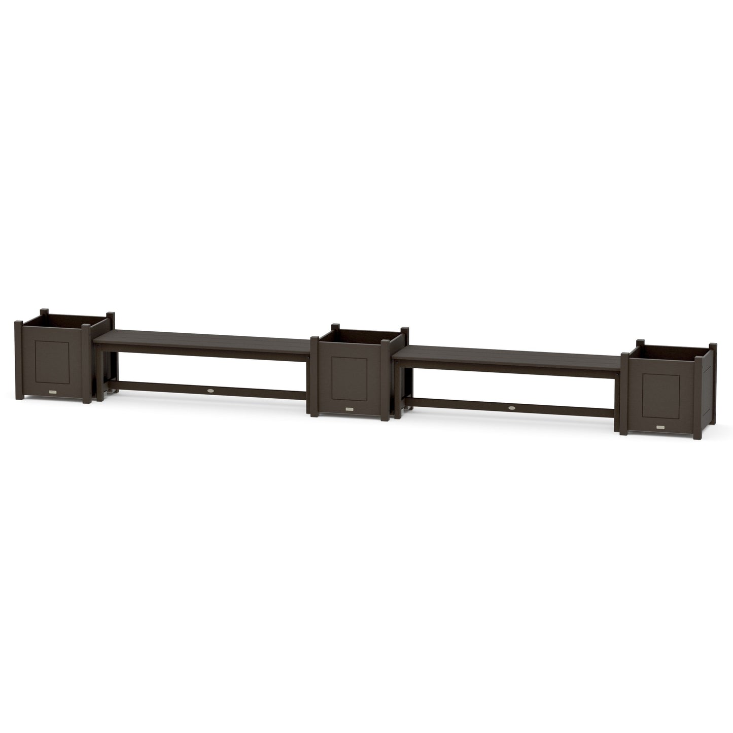 POLYWOOD 60" Country Living Straight Double Planter Bench Set - Large — Vintage Coffee
