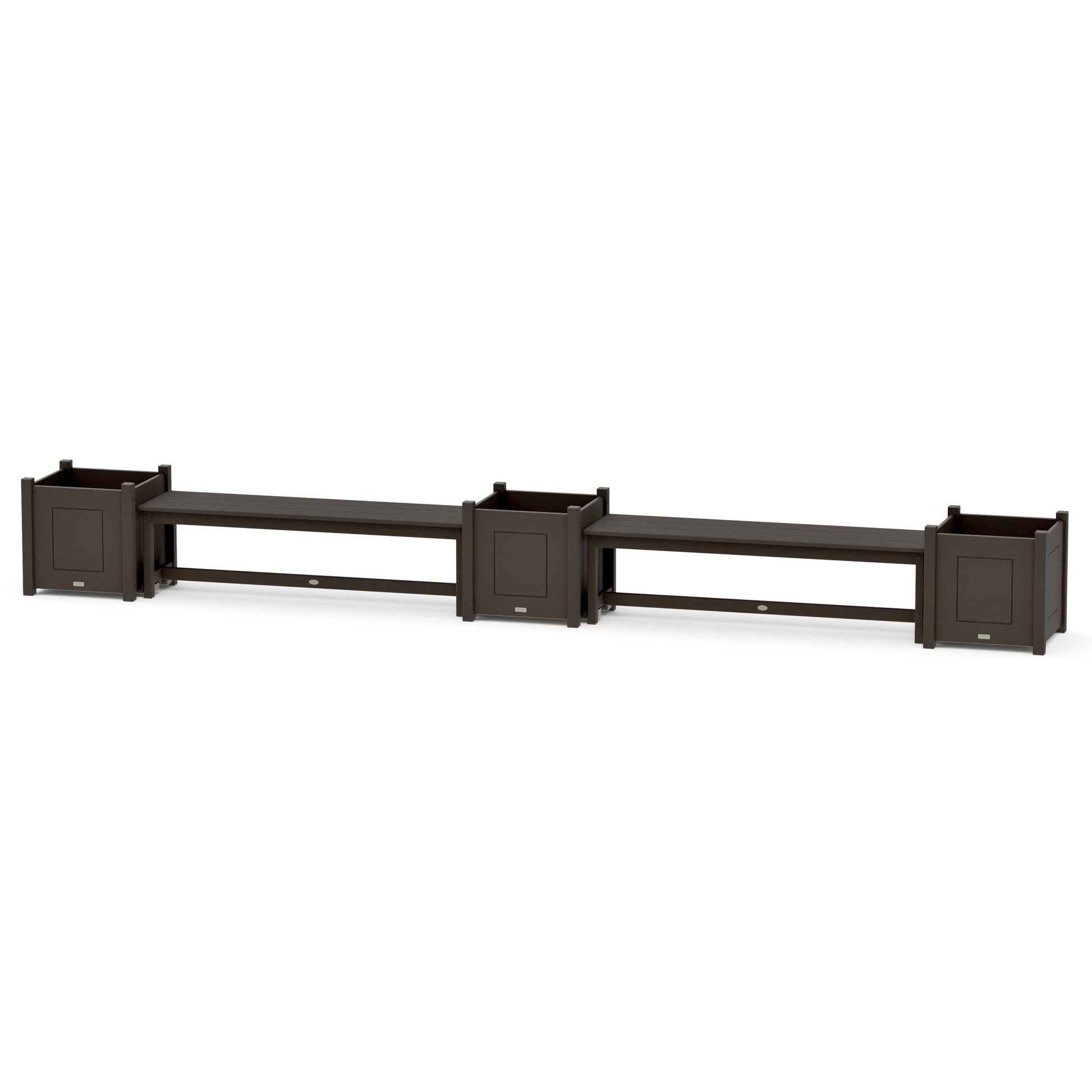 POLYWOOD 60" Country Living Straight Double Planter Bench Set - Large — Vintage Coffee