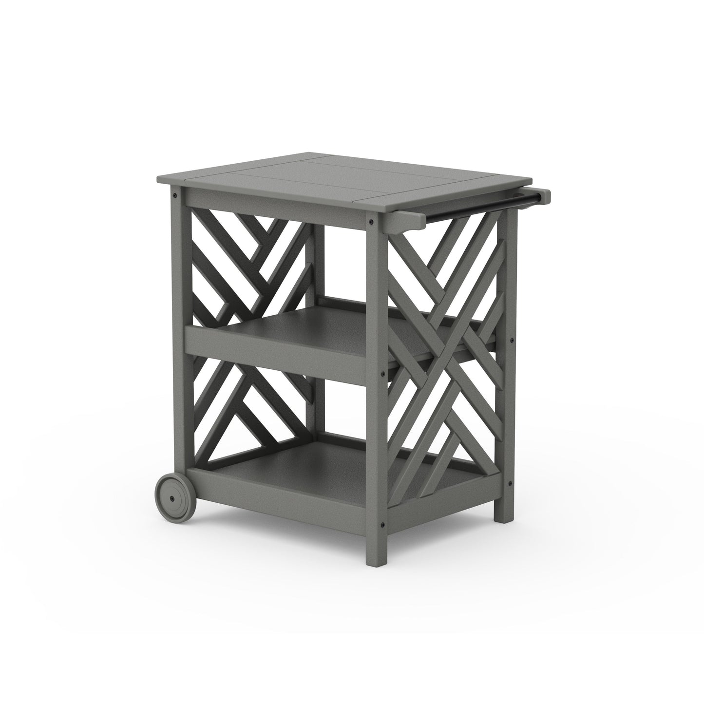 POLYWOOD Chippendale Bar Cart — Slate Grey