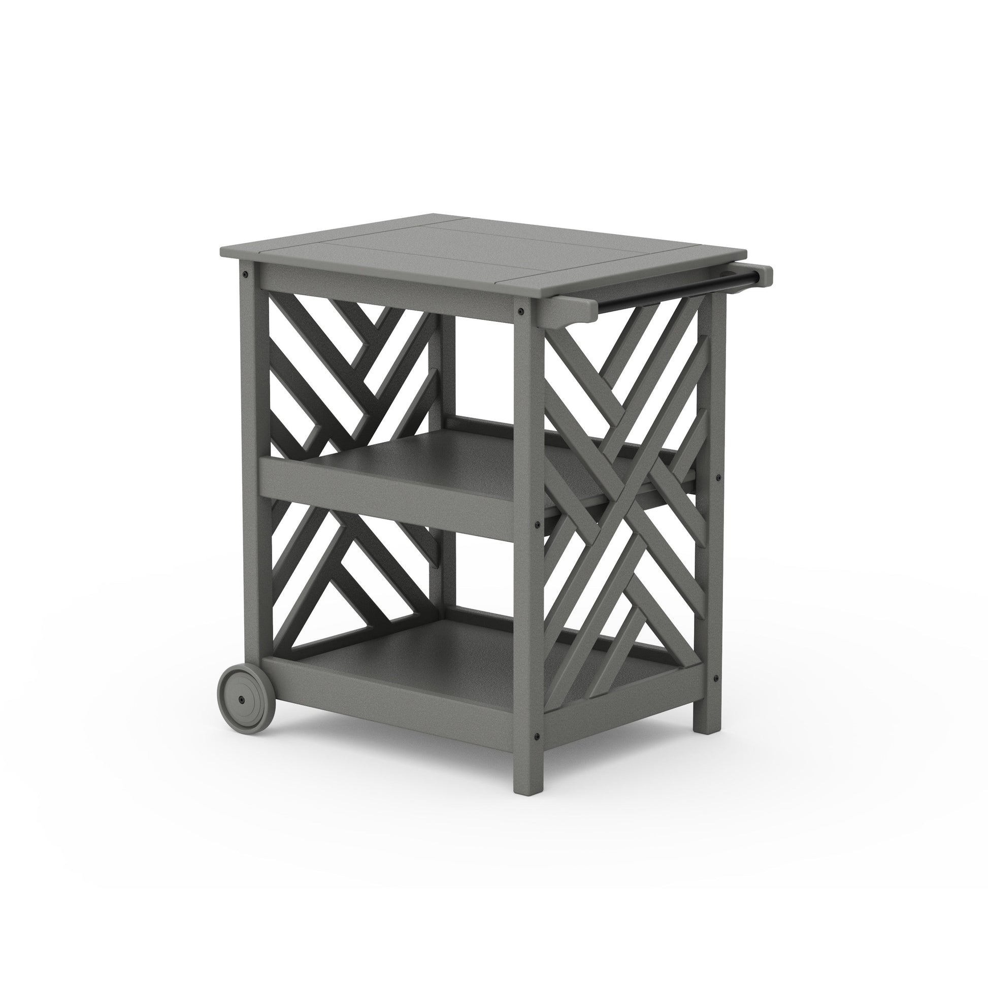 POLYWOOD Chippendale Bar Cart — Slate Grey