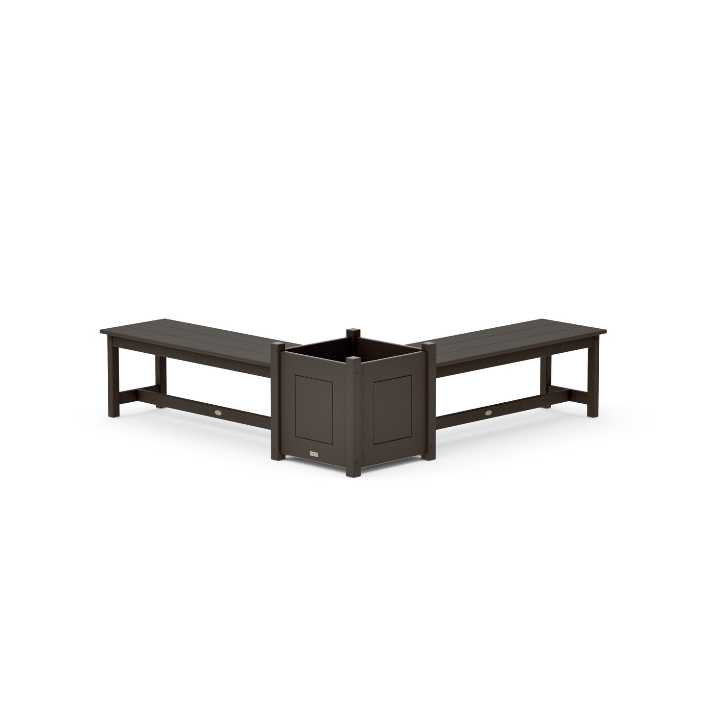 POLYWOOD 48" Country Living L- Shaped Planter Bench Set- Large — Vintage Coffee