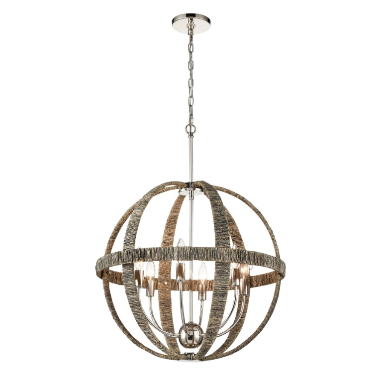 ABACA 23'' WIDE 6-LIGHT CHANDELIER  -  FREE SHIPPING !!!
