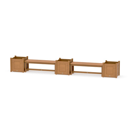 POLYWOOD 48" Country Living Straight Double Planter Bench Set - Large — Natural