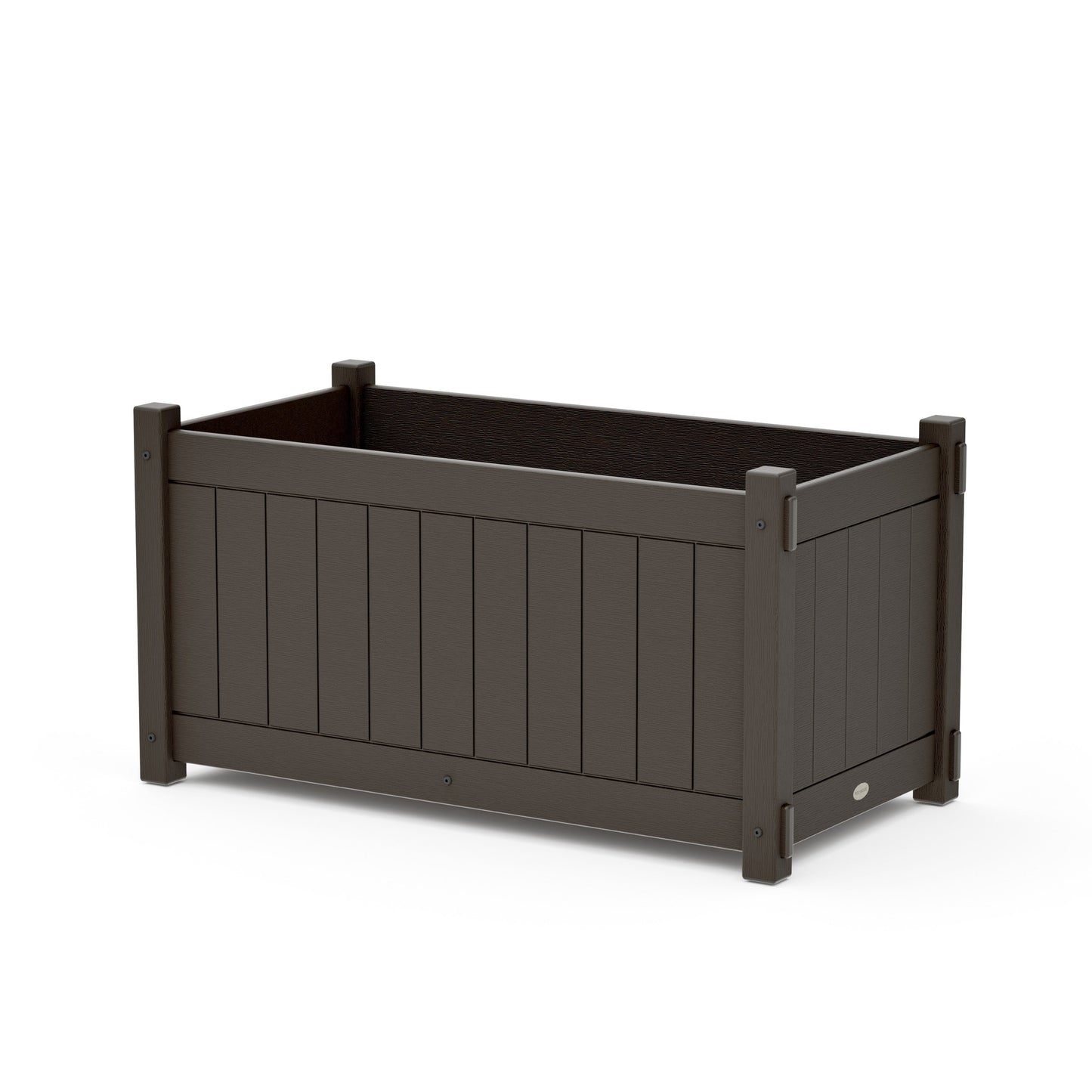 POLYWOOD Vineyard Large Rectangle Double Planter Box — Vintage Coffee