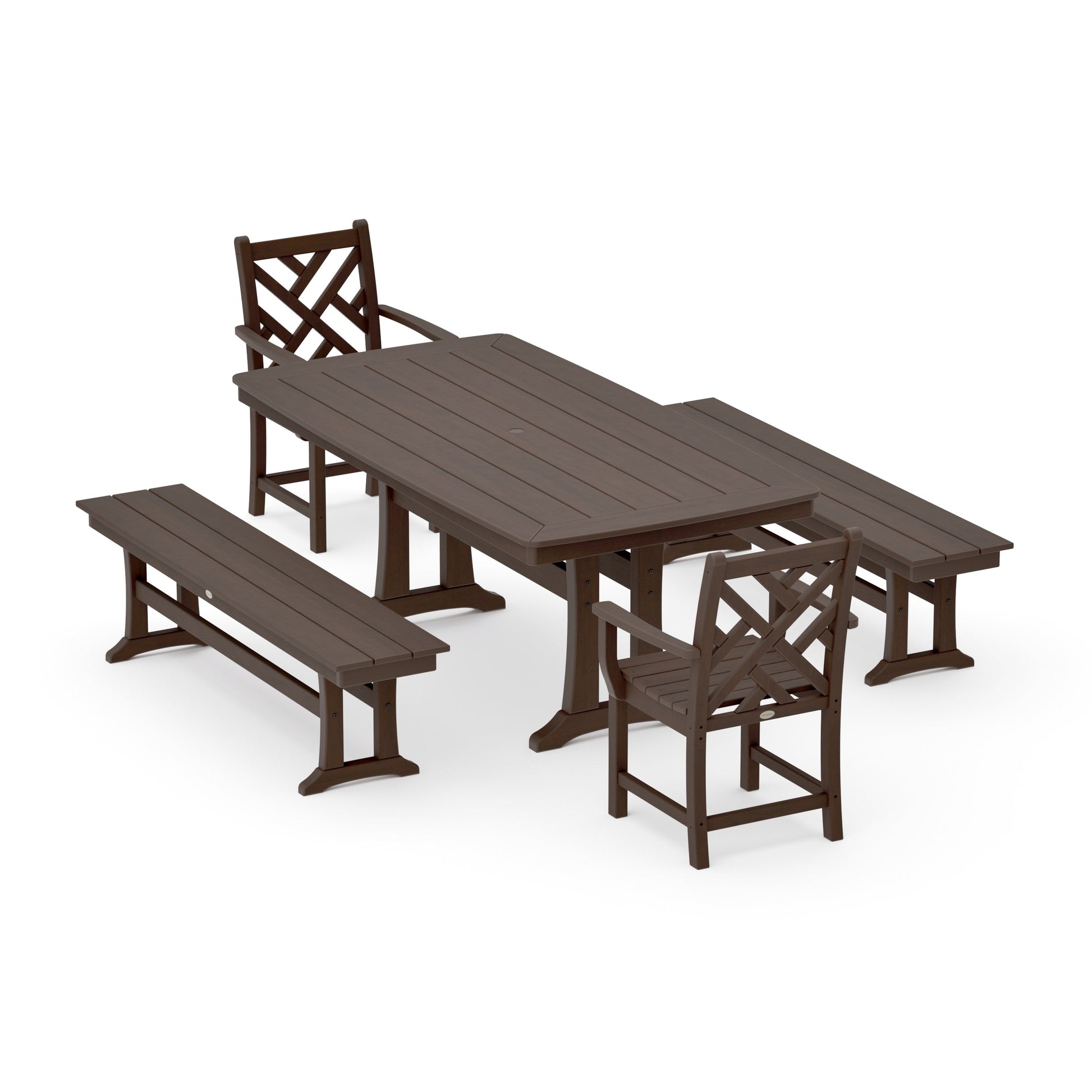 POLYWOOD Chippendale 5-Piece Dining Set with Trestle Legs — Kona