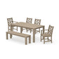 POLYWOOD Chippendale 6-Piece Parsons Dining Set with Bench — Vintage Sahara