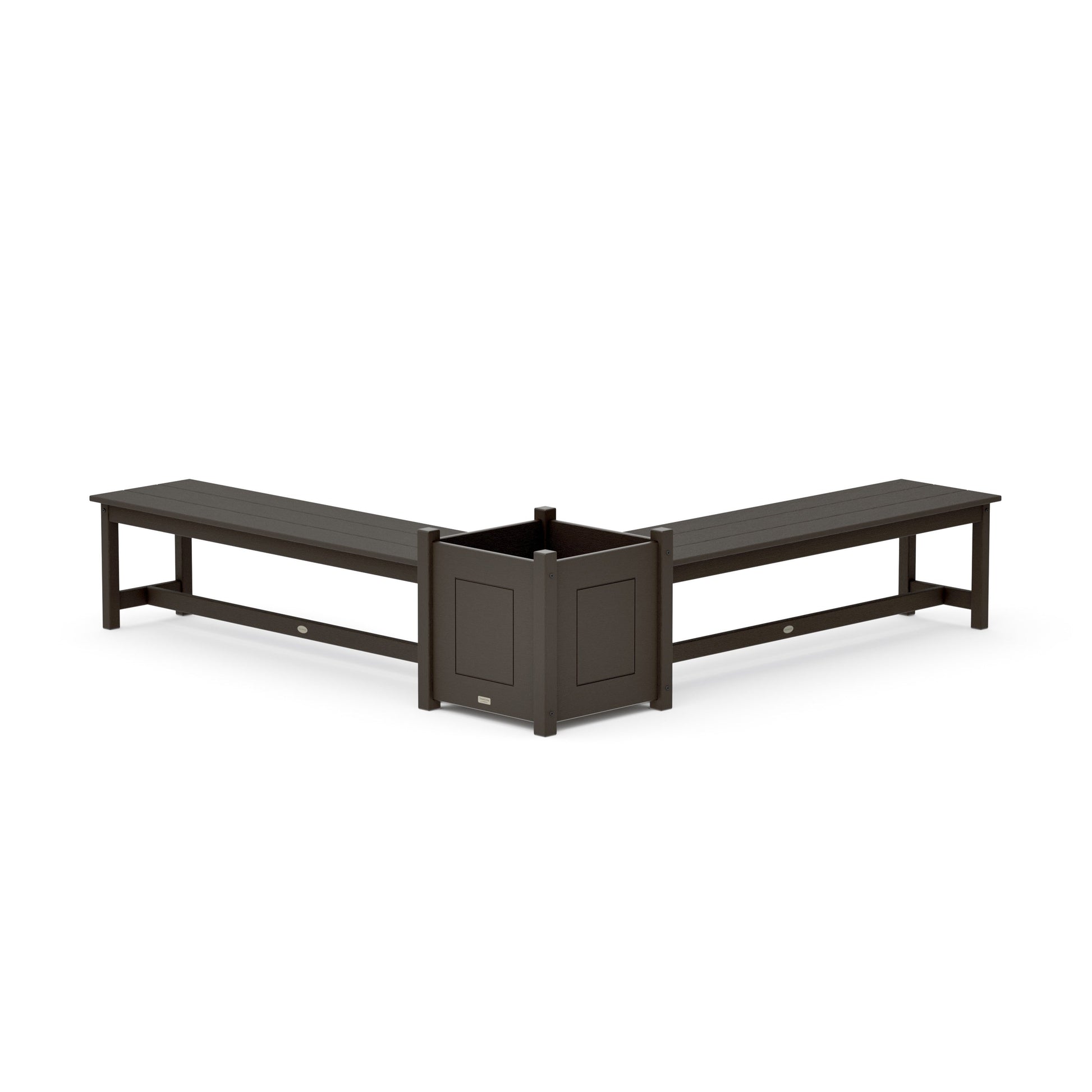 POLYWOOD 60" Country Living L- Shaped Planter Bench Set- Large — Vintage Coffee