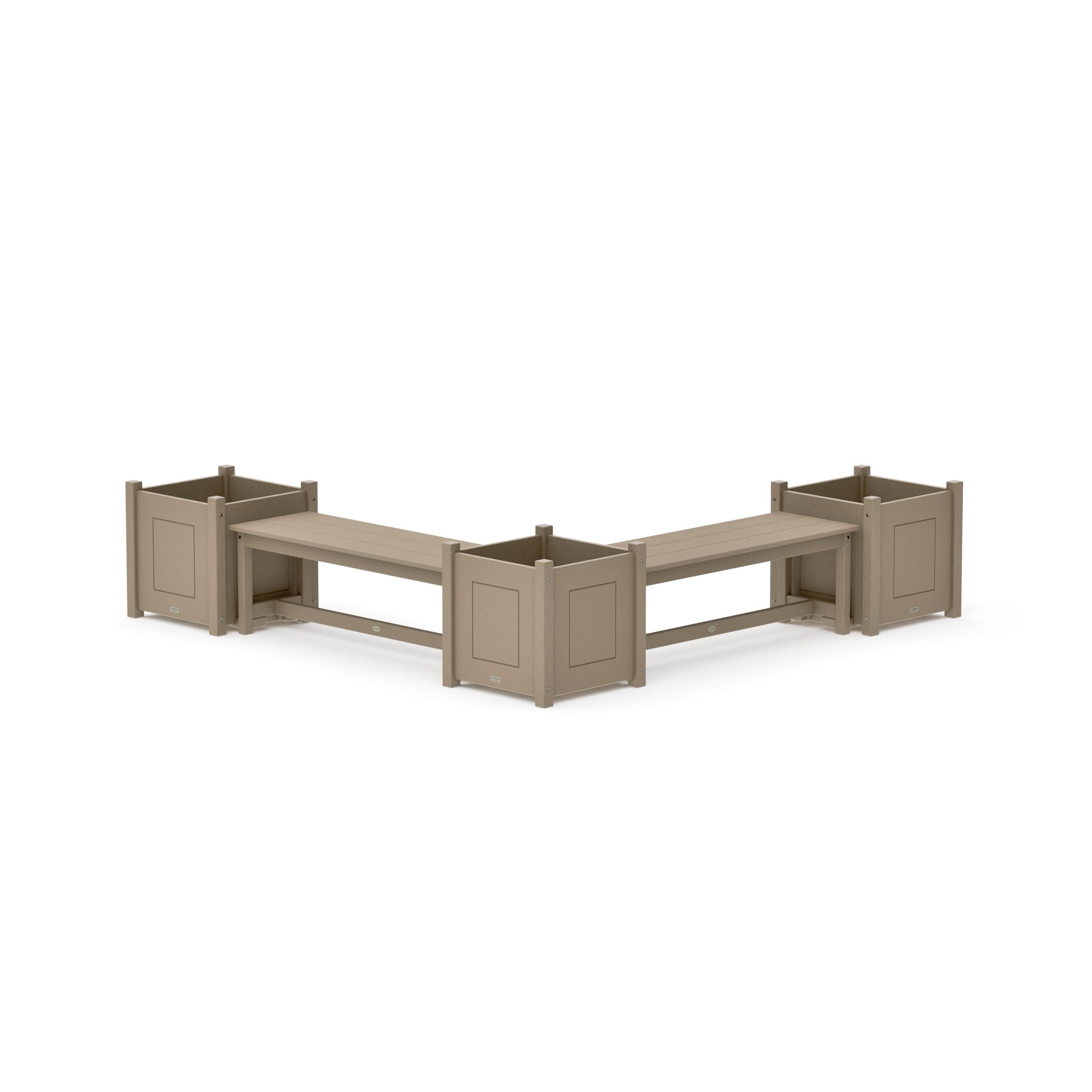POLYWOOD 48" Country Living L- Shaped Planter Bench Corner Set - Large — Vintage Sahara